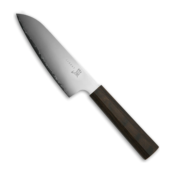 Yaxell Santokukniv Hana 12.5 cm - 3 lag rustfrit stål - mørkebrunt skaft i pakkatræ