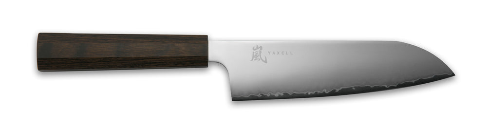 Yaxell Santokumes Hana 16.5 cm - 3 lagers RVS - mørkebrun Pakkahouten håndtag
