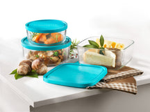 Bormioli Rocco Vershoudbakjes Frigoverre - Glas - Blå - 3 stk.
