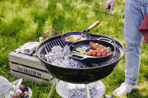 Alva Grillpande / Grillplade Nori ø 28 cm + Gratis Læderhåndtag - egnet til alle varmekilder - emaljeret non-stick belægning