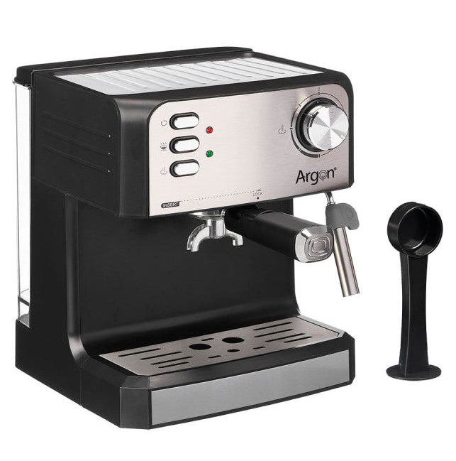 Argon Espressomaskine / Pistonmaskine RVS / Sort - 20 Bar - 1.6 Liter