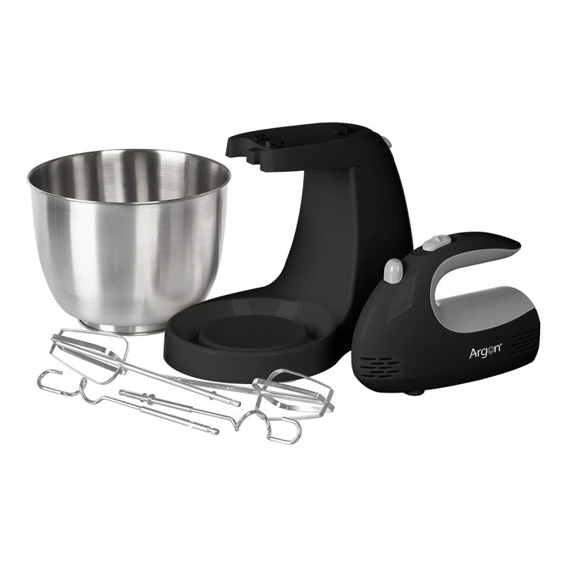 Argon Handmixer Sort - med Stativ og RVS Skål - 300 W