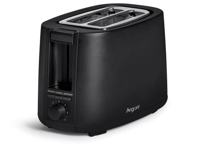 Argon Brødrister Mat Sort - 2 Slots - 750 W