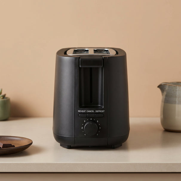 Argon Brødrister Mat Sort - 2 Slots - 750 W