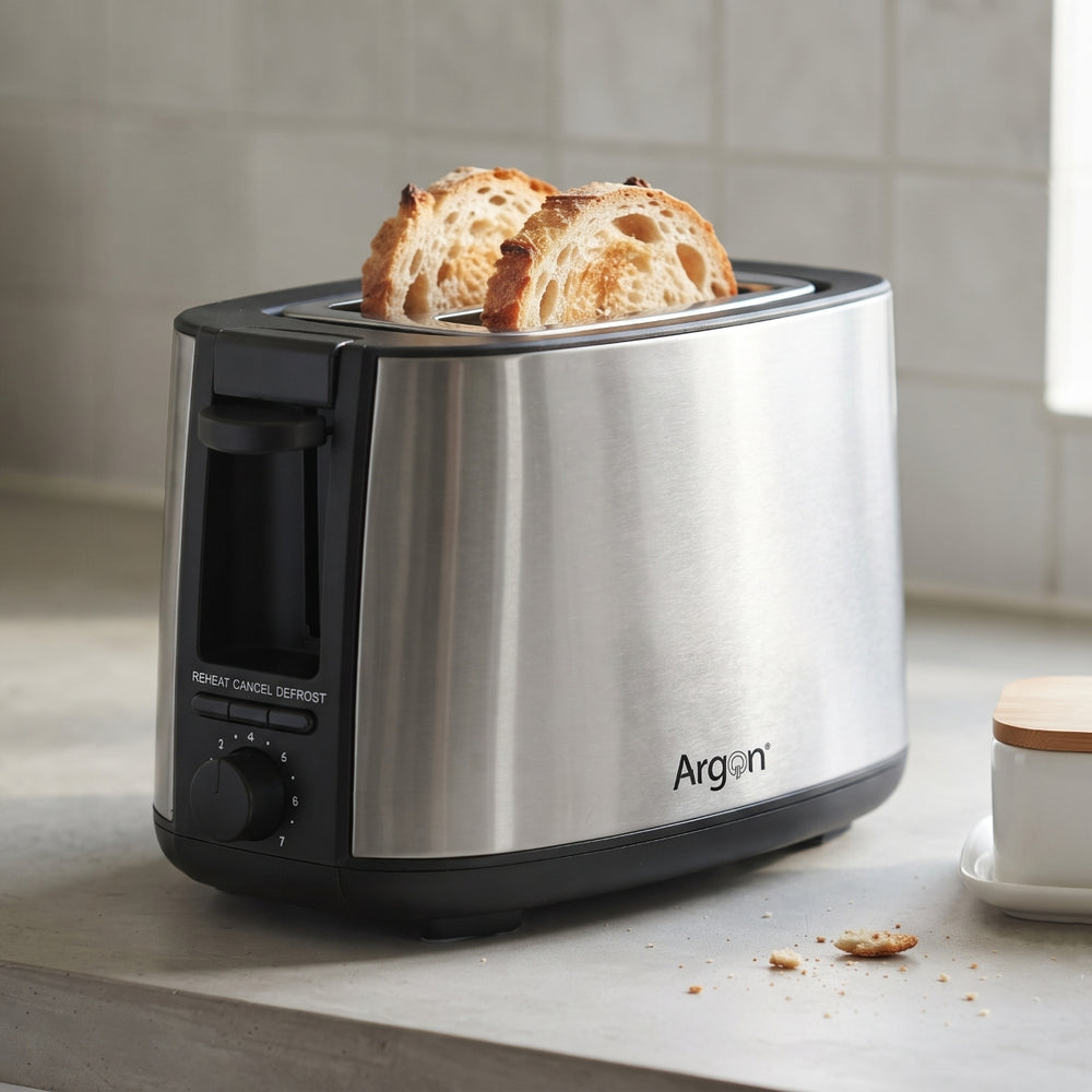 Argon Bro toaster RVS / Mat Sort - 2 Slots - 750 W
