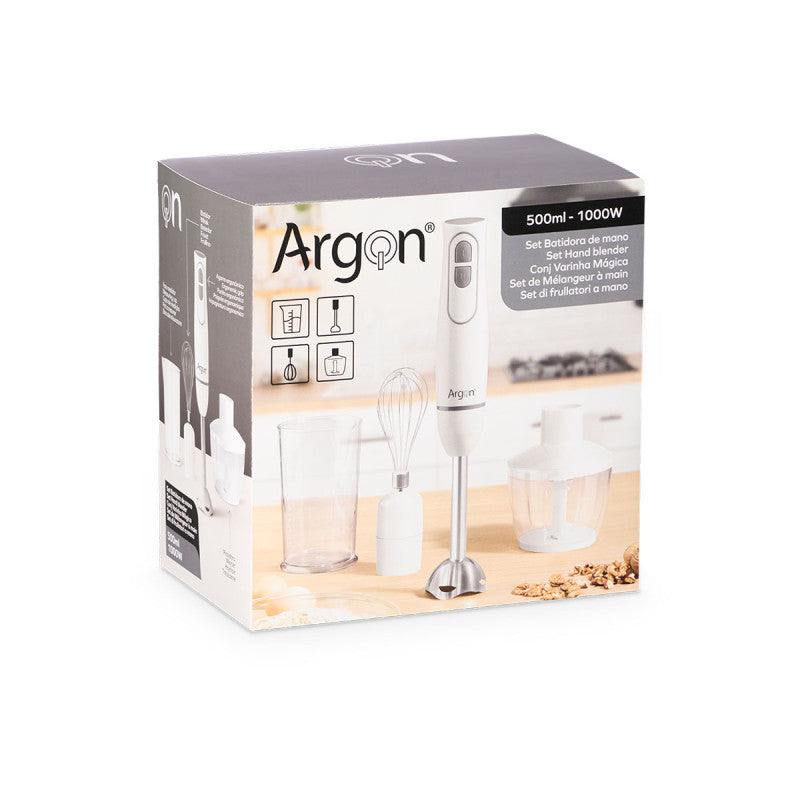 Argon Staafmixerset med Accessoires Hvid - 1000 W