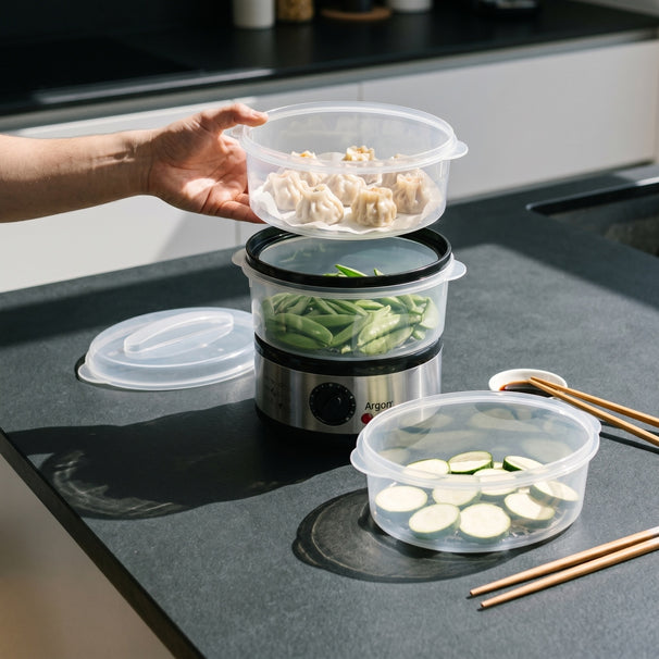 Argon Dampsk cooker RVS - 3 lag - 2,5 liter - 500 W