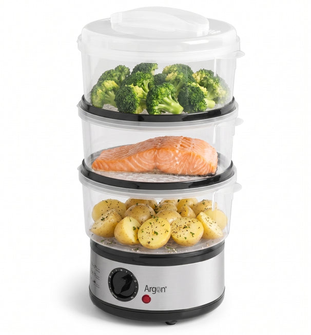 Argon Dampsk cooker RVS - 3 lag - 2,5 liter - 500 W