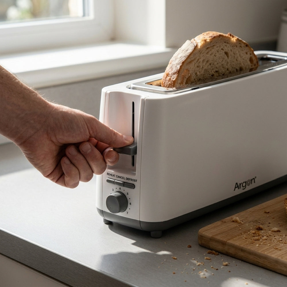 Argon Broodrooster Mat Hvid - 1 Lang Slot - 900 W