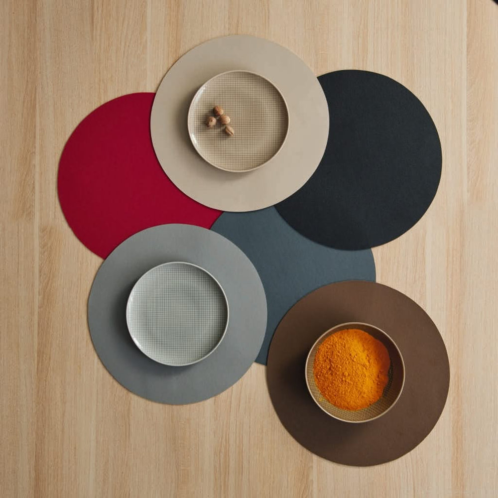 ASA Selection Placemat - Leather Optic Fine - Sort - ø 38 cm