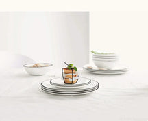 ASA Selection Dybe Tallerkener / Pastatallerkener A Table Ligne Noire ø 22 cm - 4 Stykker