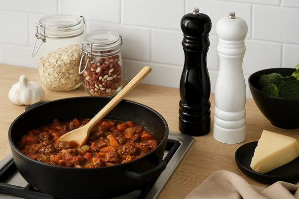 Cookinglife Peber- og Saltmølle Sæt Rocca Sort / Hvid Glans - 21,5 cm