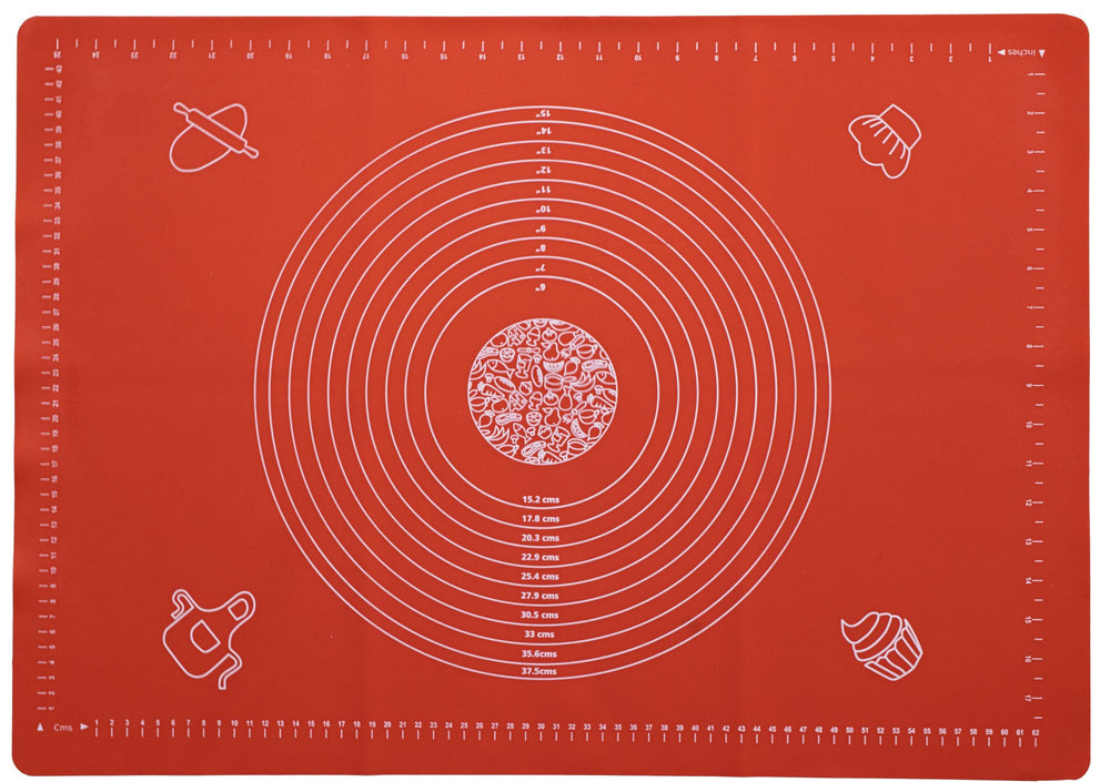 Sareva Bagmat - Silikone - Rød - 70 x 50 cm - Også egnet som bageunderlag
