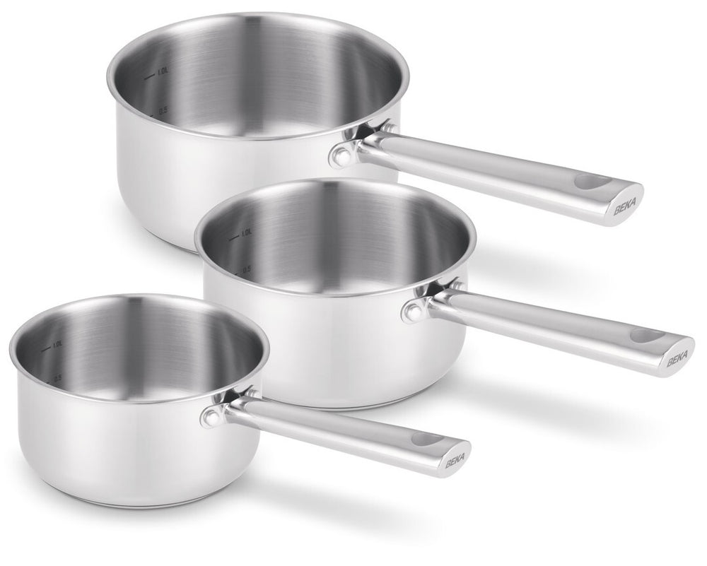 Beka Steelpannenset Cicla RVS 3-Delig ø 16, 18 & 20 cm - egnet til alle varmekilder