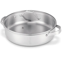 Beka Hapjespan / Sauteerpan med 2 sidestænger & glaslåg Cicla ø 28 cm - egnet til alle varmekilder - uden non-stick belægning