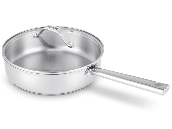 Beka Hapjespan / Sauteerpan med glaslåg Cicla ø 24 cm - egnet til alle varmekilder - uden non-stick belægning