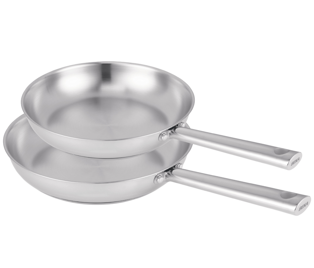 Beka Stegepand sæt Cicla RVS 2-delt ø 24 & 28 cm - egnet til alle varmekilder - uden non-stick belægning