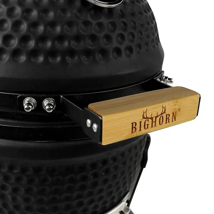 Bighorn Barbecue Kamado Keramisk Mat Sort - 13 Inch - Kulgrill - Inkl. Pizzasten - 27 cm