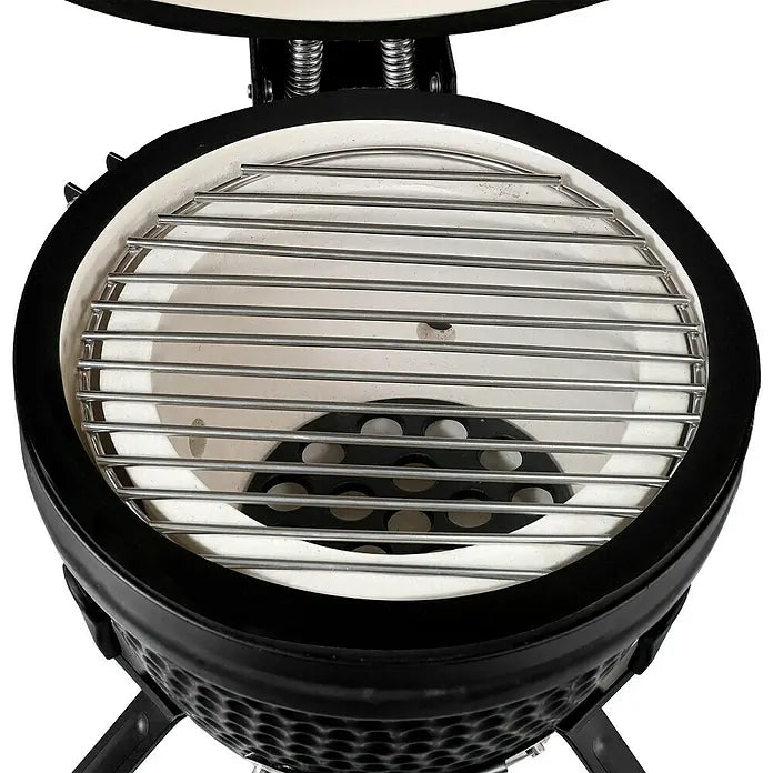 Bighorn Barbecue Kamado Keramisk Mat Sort - 13 Inch - Kulgrill - Inkl. Pizzasten - 27 cm