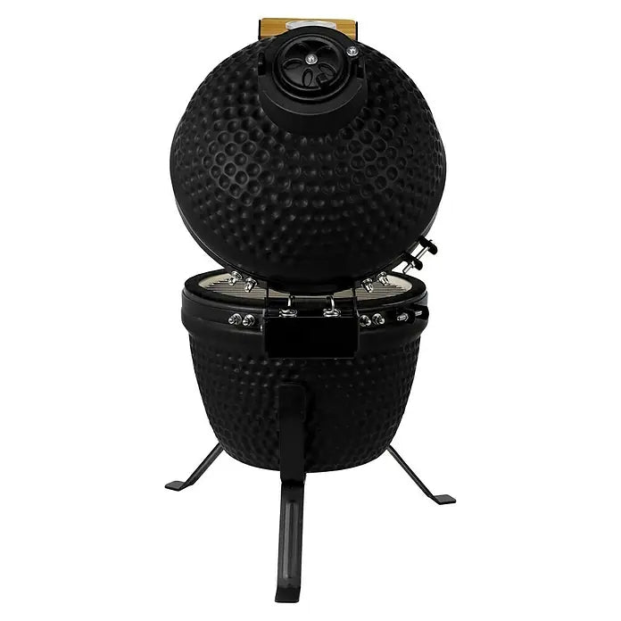Bighorn Barbecue Kamado Keramisk Mat Sort - 13 Inch - Kulgrill - Inkl. Pizzasten - 27 cm