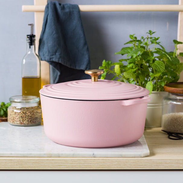 BK Stegegryde Bourgogne Blush Pink Støbejern ø 28 cm / 6,7 Liter - emaljeret non-stick belægning
