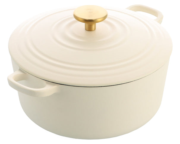 BK Stegegryde Bourgogne Cream White Støbejern ø 24 cm / 4,2 Liter - emaljeret non-stick belægning