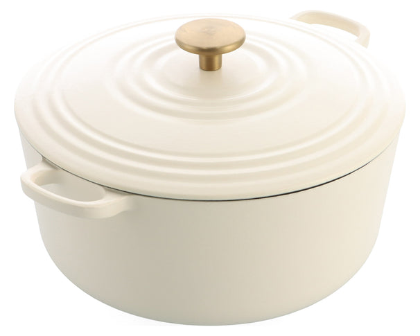 BK Stegegryde Bourgogne Cream White Støbejern ø 28 cm / 6,7 Liter - emaljeret non-stick belægning