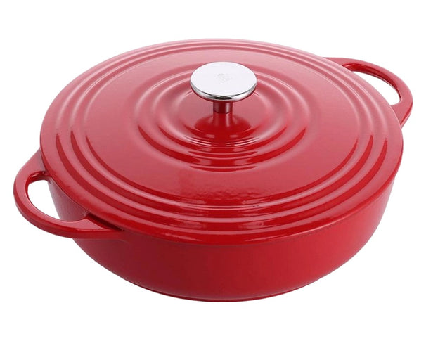 BK Lav Stegegryde Bourgogne Chili Red Støbejern ø 28 cm - emaljeret non-stick belægning