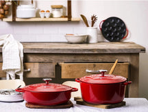 BK Lage Braadpan Bourgogne Chili Red Gietijzer ø 28 cm - sfeerbeeld 1