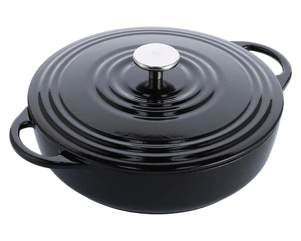 BK Lav Stegegryde Bourgogne Jet Black Støbejern ø 28 cm - emaljeret non-stick belægning