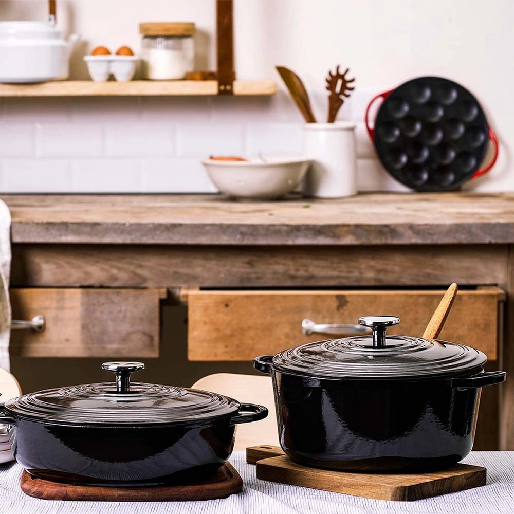 BK Lage Braadpan Bourgogne Jet Black Gietijzer ø 28 cm - sfeerbeeld 1