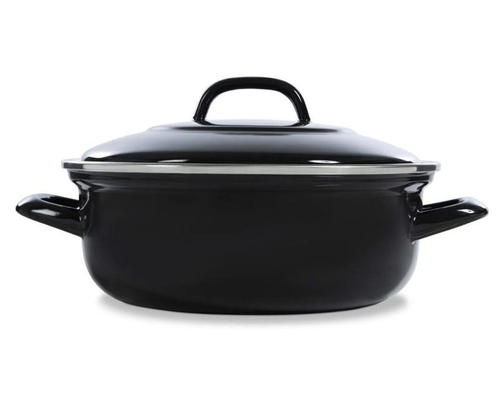 BK Braadpan Fortalit Emaille Zwart ø 28 cm / 4 Liter - zijaanzicht
