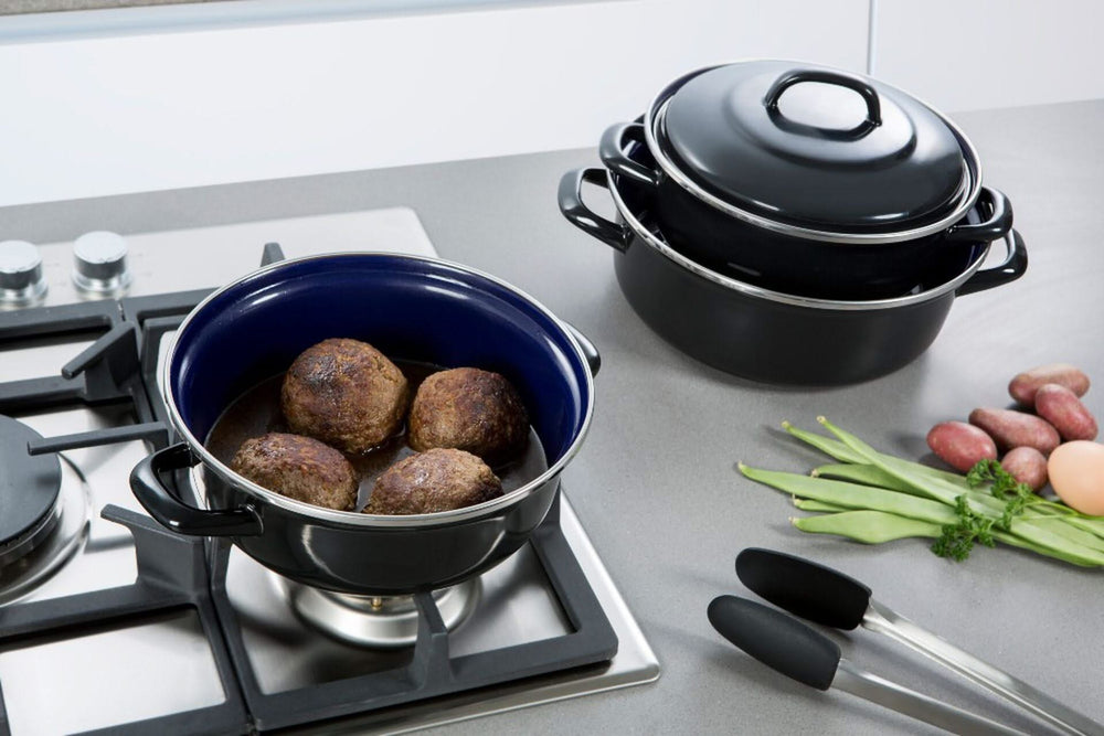 BK Braadpan Fortalit Emaille Zwart ø 36 cm / 7.5 Liter - sfeerbeeld 1