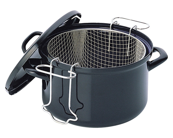 BK Frituregryde med kurv Fortalit Emalje Sort ø 24 cm / 3 Liter