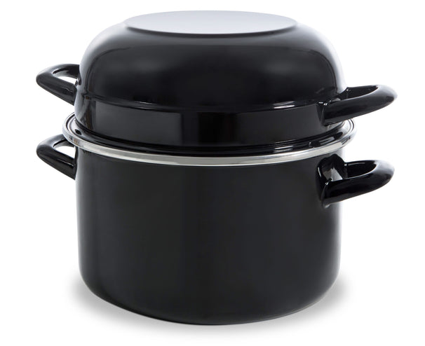 BK Muslingegryde Fortalit Emalje Sort ø 22 cm / 5 Liter - emaljeret non-stick belægning