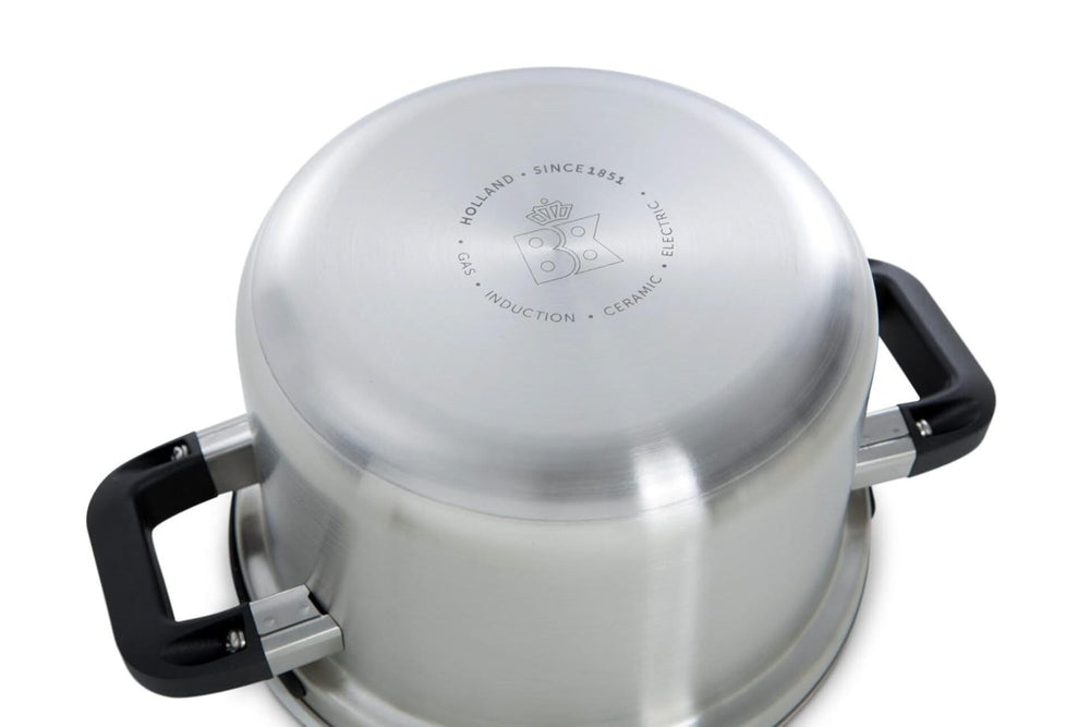 BK Pannenset Flow Cool RVS 4-delig - Kookpan ø 16, 18 & 20 cm & Steelpan ø 16 cm - aanzicht 1