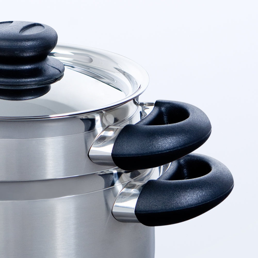 BK Pannenset Karaat+ RVS 4-delig - Kookpan ø 16, 18 & 20 cm & Steelpan ø 16 cm - detail 1