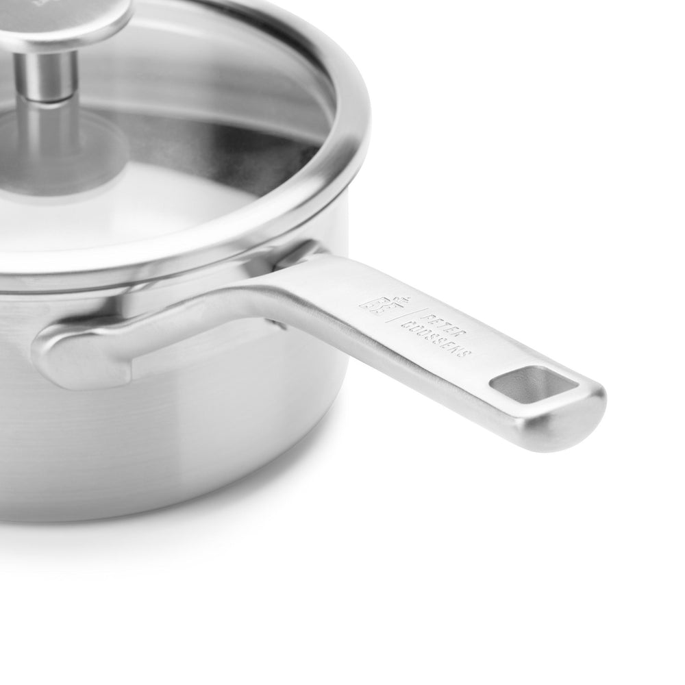 BK Steelpan Peter Goossens Maestro 3-Ply RVS ø 16 cm / 1.6 Liter - met deksel - detail 2