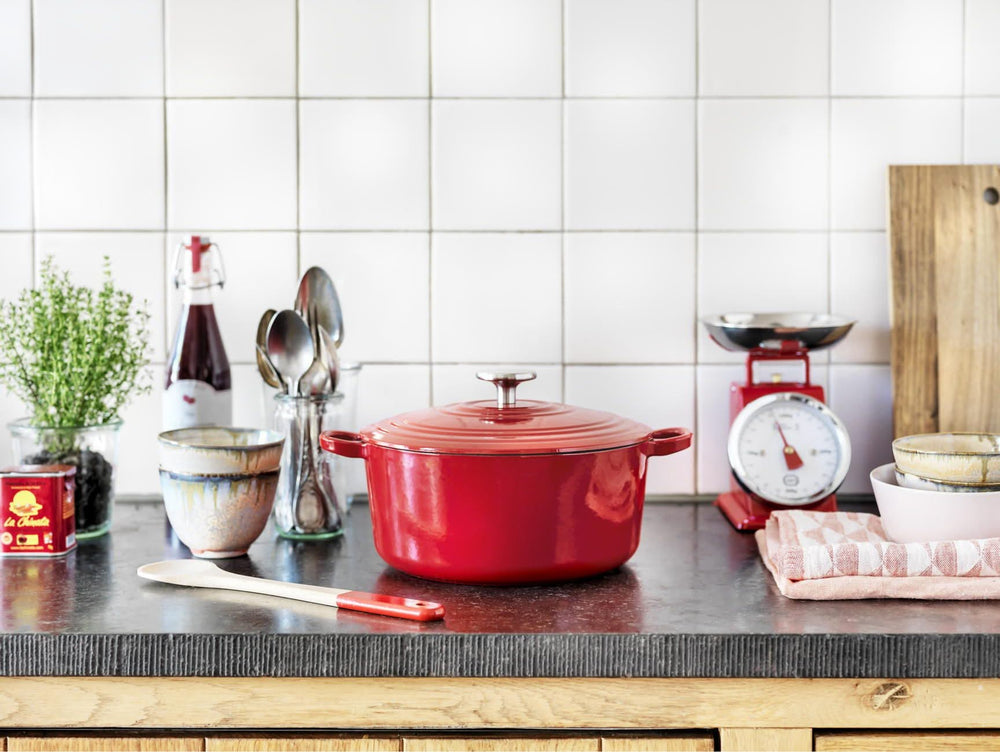 BK Stegegryde Bourgogne Chili Red Gussejern ø 26 cm / 5.3 Liter - emaljeret non-stick belægning