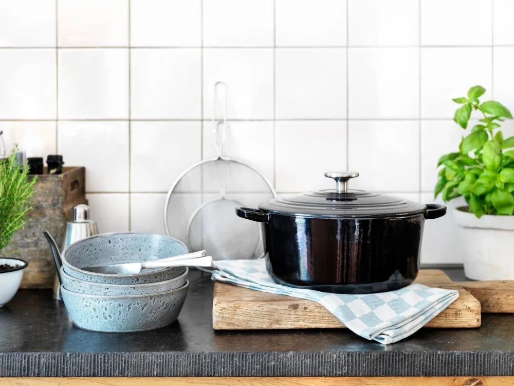 BK Stegegryde Bourgogne Jet Black Gussejern ø 26 cm / 5.3 Liter - emaljeret non-stick belægning