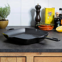 BK Grillpande Bourgogne Jet Black Gussejern 26 x 26 cm - emaljeret non-stick belægning