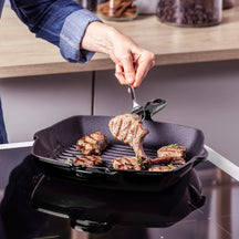 BK Grillpande Bourgogne Jet Black Gussejern 26 x 26 cm - emaljeret non-stick belægning