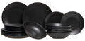 Studio Tavola Serviesset Black Tie 18-delig / 6 personer - 6 morgenmad/desserttallerkener, 6 dybe tallerkener og 6 middagstallerkener
