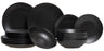 Studio Tavola Serviesset Black Tie 18-delig / 6 personer - 6 morgenmad/desserttallerkener, 6 dybe tallerkener og 6 middagstallerkener