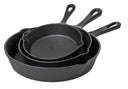 Blackwell Stegepandssæt Skillets Gussejern 3-Delt ø 16, 20 & 25 cm - egnet til alle varmekilder - uden non-stick belægning