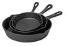 Blackwell Stegepandssæt Skillets Gussejern 3-Delt ø 16, 20 & 25 cm - egnet til alle varmekilder - uden non-stick belægning