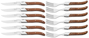 Blackwell Steakbestek Laguiole - Steakmessen & Steakvorken - Rozenhout - 12 Stuks