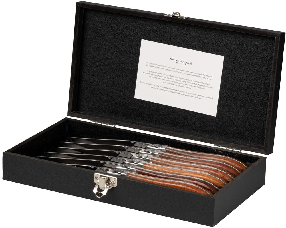 Blackwell Steakbestek Laguiole - Steakmessen & Steakvorken - Rozenhout - 12 Stuks