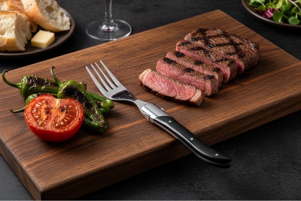 Blackwell Steakbestik Laguiole - Steakknive & Steakgafler - Pakkatræ - 12 Styk