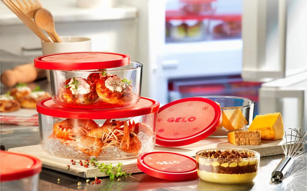 Bormioli Rocco Vershoudbakjes Frigoverre - Glas - Rød 3-Delig